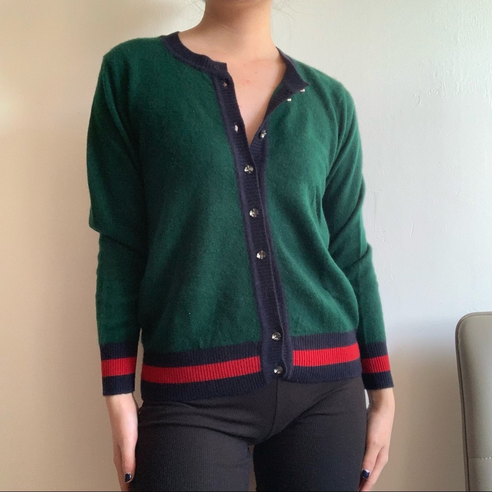 Forest Green Cashmere Cardigan